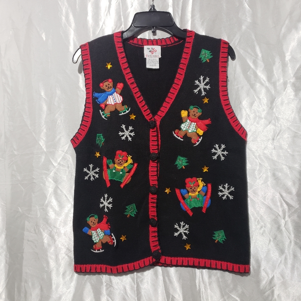 Christmas Sweater Vest Xmas Size Medium